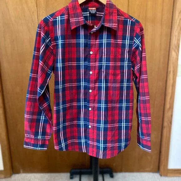 Wrangler Other - Wrangler Youth Boys XXL/2XG 18 Red Blue Plaid Pocket Button Down Shirt